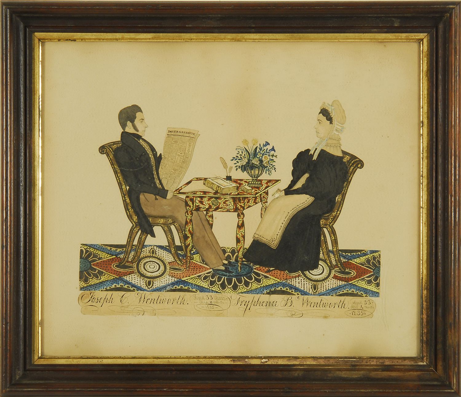 Joseph And Tryphena Wentworth by Joseph H. Davis, 1835